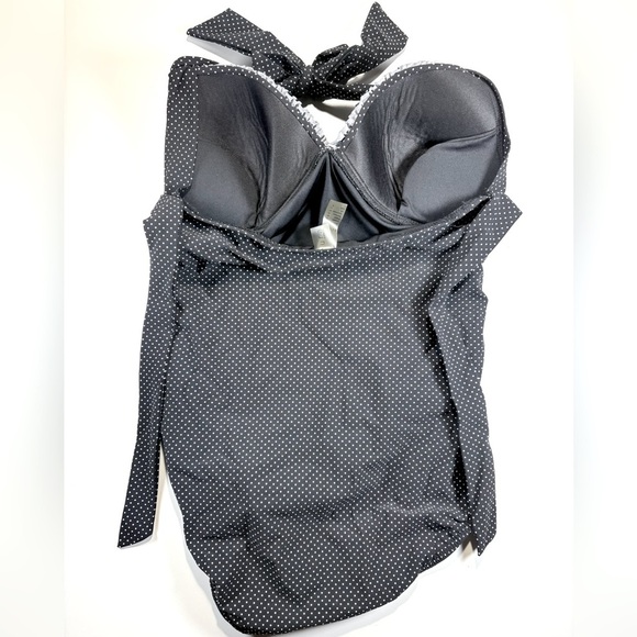 Azura Black Polka Dot Halter Swimsuit - Picture 3 of 4
